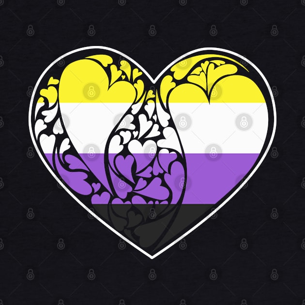 Nonbinary Flag LGBT+ Heart by aaallsmiles